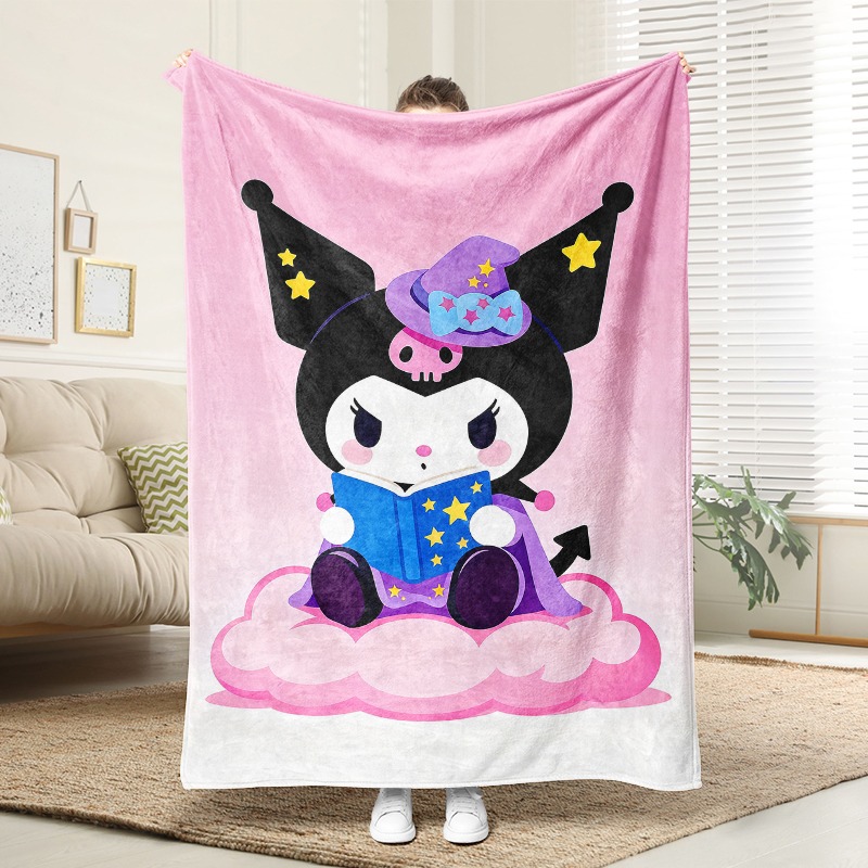 Christmas Throw Blanket - サンリオブランケット クロミ 魔女マジックブランケット ソフトフリーススロー ティーン向け ふんわり雲読書デザイン