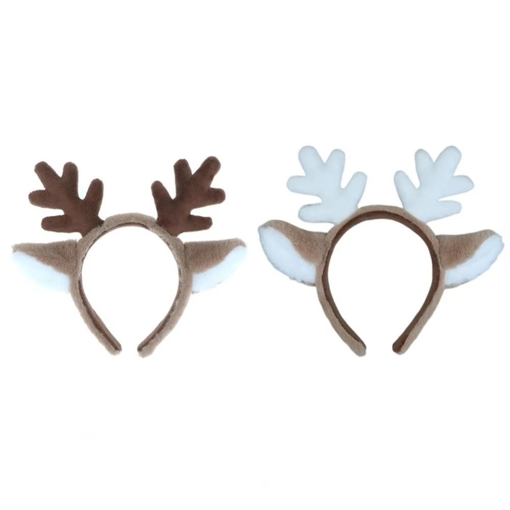 Reindeer Antlers Headband - ソフトクリスマスヘッドバンドふわふわコスプレ小道具鹿耳ヘアフープステージパフォーマンスロリータ枝角ヘアバンドヘアアクセサリー