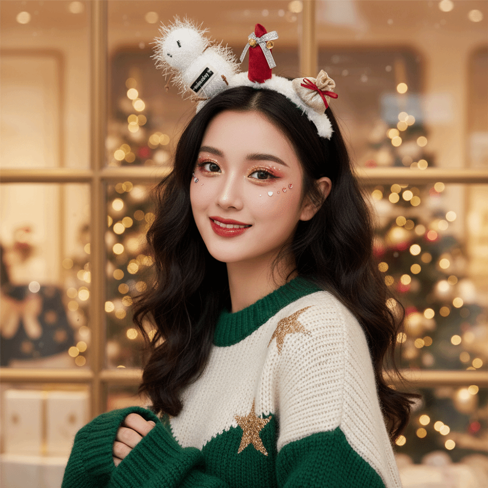 Reindeer Antlers Headband - ふわふわの質感のクリスマスヘッドバンド、鮮やかな色、かわいい鹿の角、トナカイのヘアバンド、柔らかい生地、軽量デザイン、ホリデーヘッドウェア