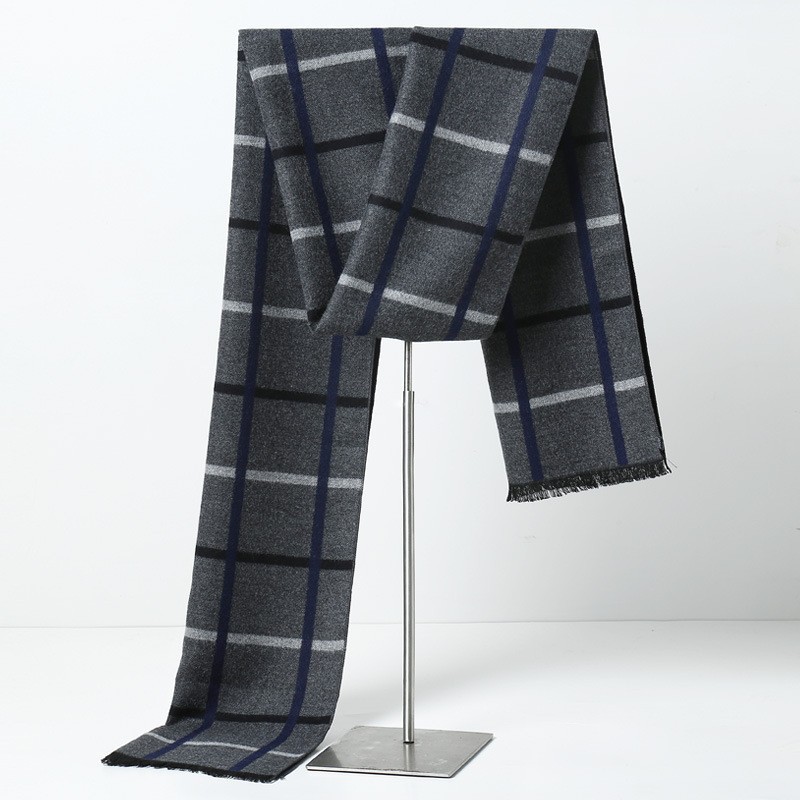 Christmas Throw Blanket - デザイナーブランドの格子縞メンズスカーフ冬暖かいカシミヤスカーフメンズパシュミナショールビジネスロングラップクリスマスギフト男性用
