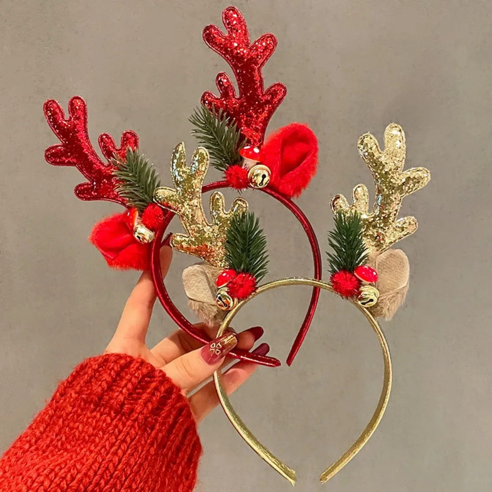 クリスマスグリッター鹿の角ヘッドバンドパーティーパーティード - Reindeer Antlers Headband のレビューと価格