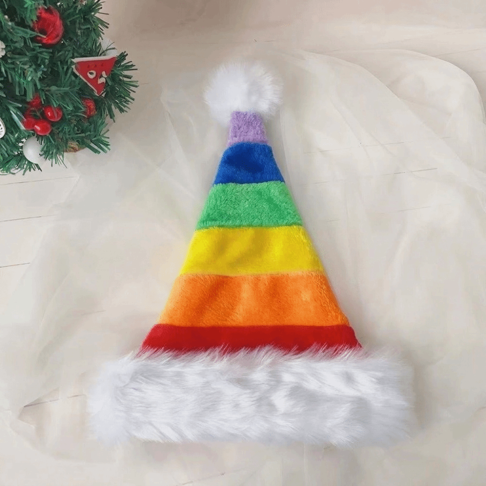 シンプルなストライプのプラッシュクリスマスハット、プラッシュ - Santa Hat Plush のレビューと価格