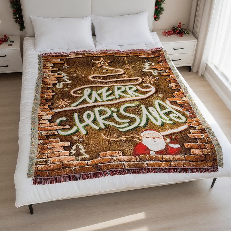 2026年新作クリスマス柄タペストリー、お祝いの装飾用ブラン - Christmas Throw Blanket のレビューと価格