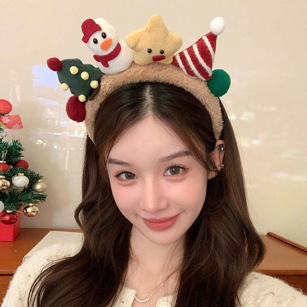 ふわふわの質感のクリスマスヘッドバンド、鮮やかな色、かわいい - Reindeer Antlers Headband のレビューと価格