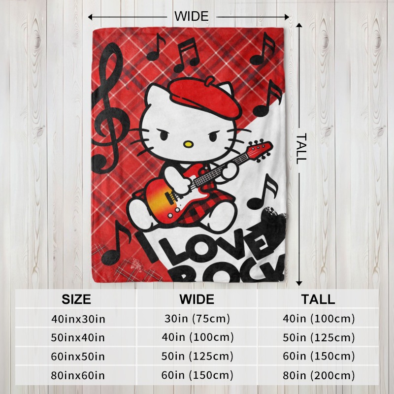 サンリオブランケット ハローキティ ロックスター柄 チェック - Christmas Throw Blanket のレビューと価格