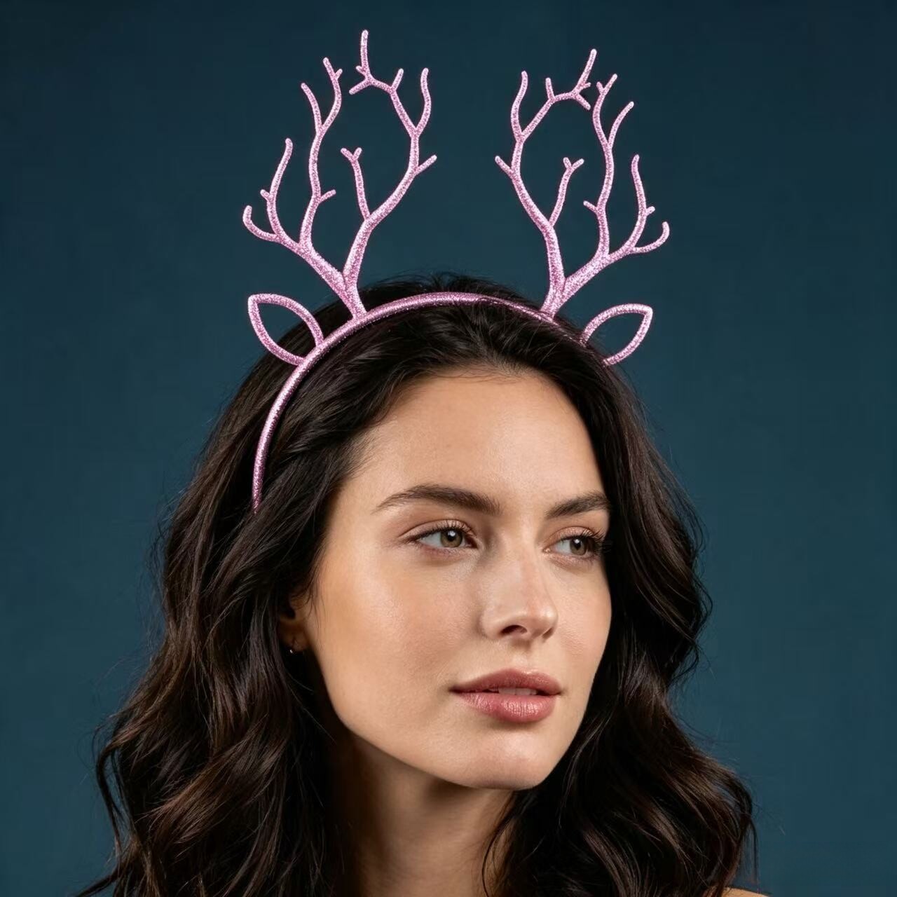 大人用クリスマスグリッターリンディアの角カチューシャ - パ - Reindeer Antlers Headband のレビューと価格
