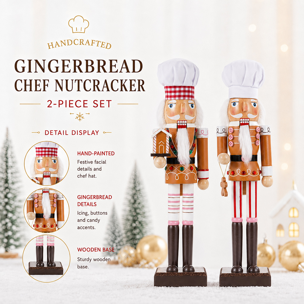 38 センチメートルクリスマスくるみ割り人形木製飾りジンジャ - Nutcracker Figurine のレビューと価格