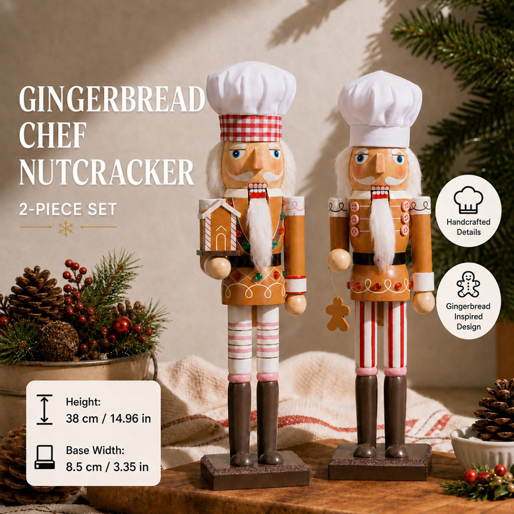 38 センチメートルクリスマスくるみ割り人形木製飾りジンジャ - Nutcracker Figurine のレビューと価格