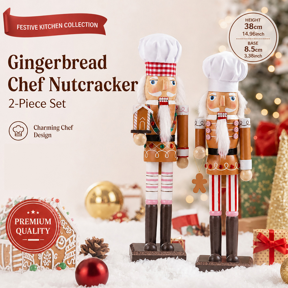 38 センチメートルクリスマスくるみ割り人形木製飾りジンジャ - Nutcracker Figurine のレビューと価格