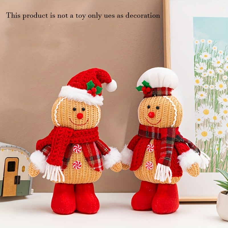 2個/セット ニット製ジンジャーブレッドマンぬいぐるみ クリ - Nutcracker Figurine のレビューと価格