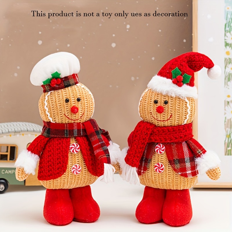 2個/セット ニット製ジンジャーブレッドマンぬいぐるみ クリ - Nutcracker Figurine のレビューと価格