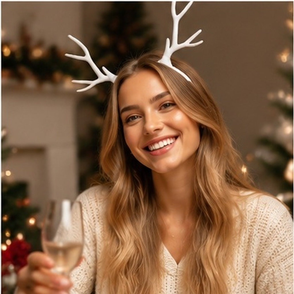 1個入り、精巧なデザインのトナカイの角を模したヘアバンド。ク - Reindeer Antlers Headband のレビューと価格